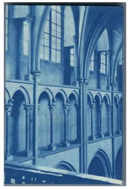 France, Dijon, Église Notre-Dame  vintage print cyanotype  8x12  Circa 191