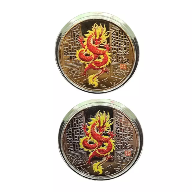 2024 CHINESE NEW Year Commerative Coin Chinese Dragon Lucky Coin Gifts