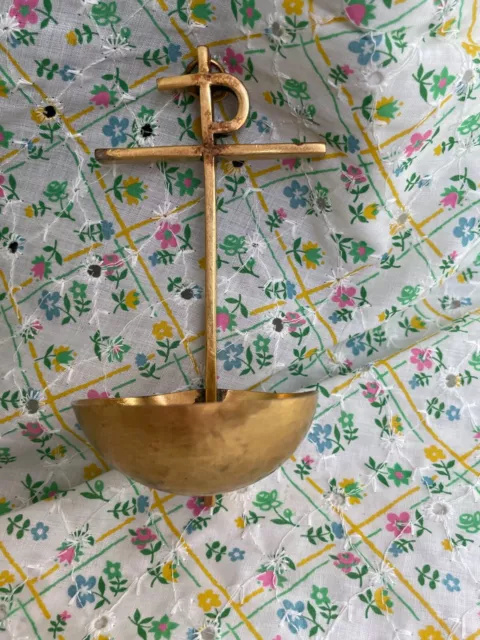MCM-MODERNIST/BRUTALIST DORE BRONZE Holy Water Font marked JF Wall ...
