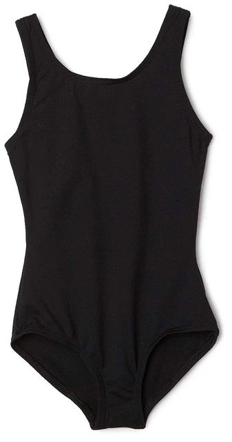 Capezio Big Girls' Tank Leotard, Black, L (12-14), Black, Size Large (12-14)