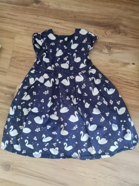 Jojo Maman Bebe Navy Swan Dress Age 2-3 years