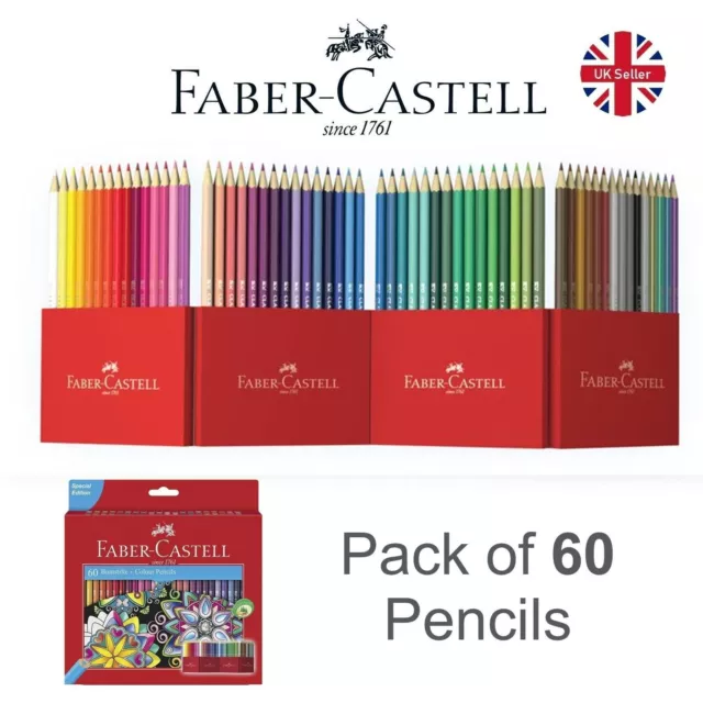 Faber-Castell Colouring Pencils - Pack of 60 - Assorted Colours rrp 21.95 OFFER