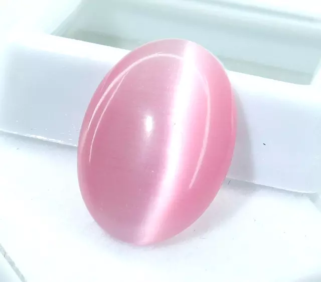 Natural Chrysoberyl Pink Color Oval Cabochon Cat's Eye Loose Gemstone 8.90 Ct