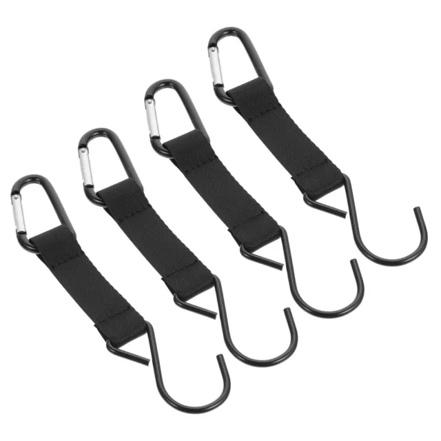 4 Pcs Type Hardware Hook Polyester + Metal Snap Hooks Pot Rack