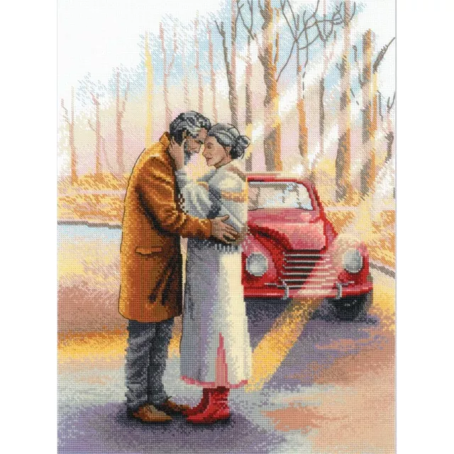 Kit point de croix,  point compté  RIOLIS 2167  Histoire d'amour, la sa  30x40cm