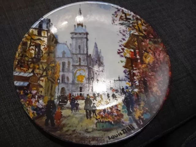 Louis Dali Limited Ed "Le Marche Aux Fleurs Et La Conciergerie" Decorative Plate