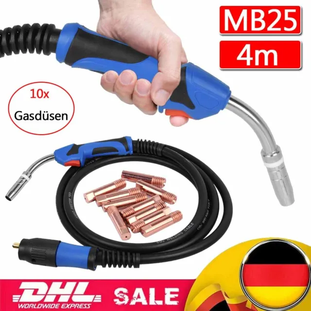 Schweißbrenner MB25 4m Schlauchpaket Brenner Schutzgas MIG/MAG + Euro Verbindung