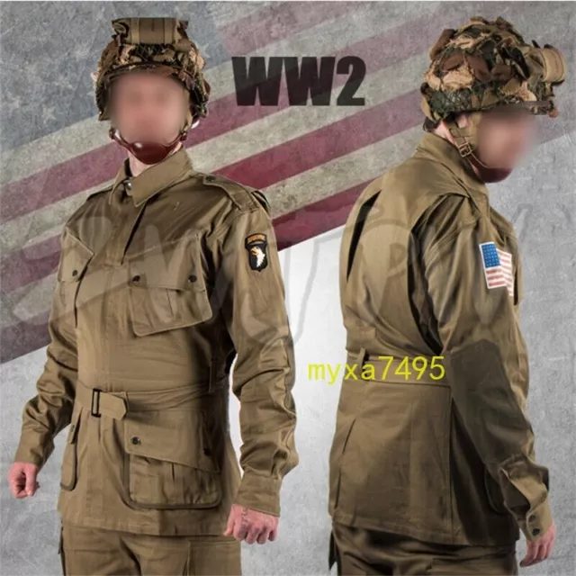 US M42 101/82 Paratrooper Costume Sets WW2 Army Uniform Men's Solider Clothing