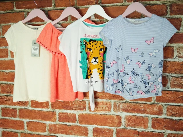 Girls Bundle Aged 5-6 Years Next Tu H&M T-Shirt Top Set Butterfly Bright 116Cm