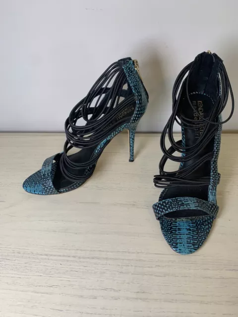 Kendall & Kylie Madden Girl Danila Heels - Size 8.5 Snake Skin Pattern Blue