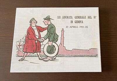 Crest in legno d'abete adunata nazionale alpini Genova 1931 esercito italiano 