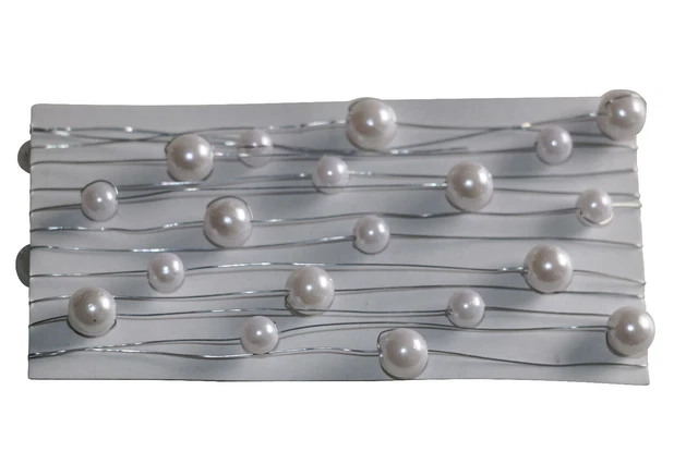 4 Stk Perlenkette a 170cm Draht Perlen Kette weiss Deko Tischdeko Hochzeitsdeko