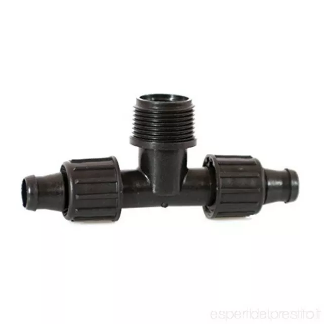 RACCORDO TEE dn 16 x 3/4" MASCHIO PER ALA GOCCIOLANTE (CONFEZIONE DA 25 PZ.)