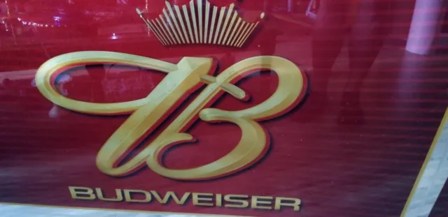 Rare 2002 Large Budweiser "B" Mirror Sign 45" x  32" 2