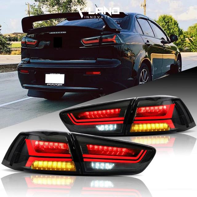 VLAND FULL LED Tail Lights For Mitsubishi Lancer EVO 08-17 Smoked Rear ...