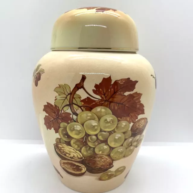 Royal Worcester Palissy Royale Collection Fruit Ginger Jar Urn Vase Pot Ornament