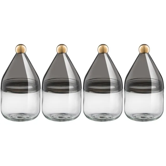 Set of 4 Gewürzglas + Keramik Glasbehälter Sojasaucenspender