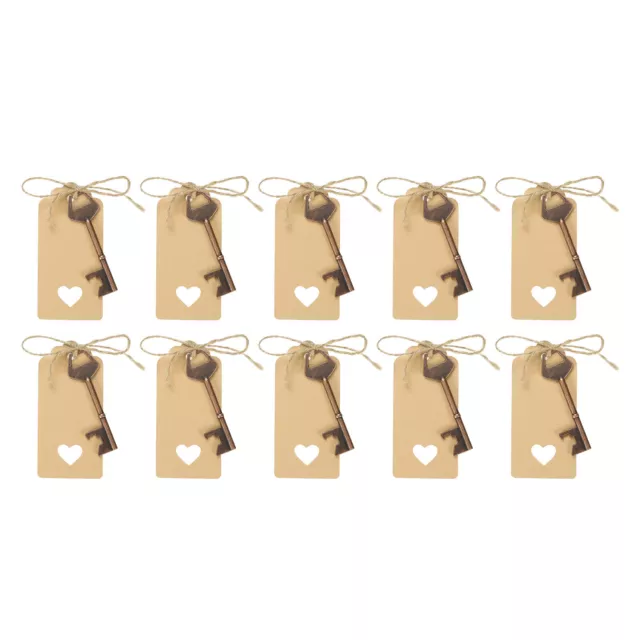 50Pcs Vintage Key Beer Bottle Openers with Tag Cards and Jute Rope, Red Copper