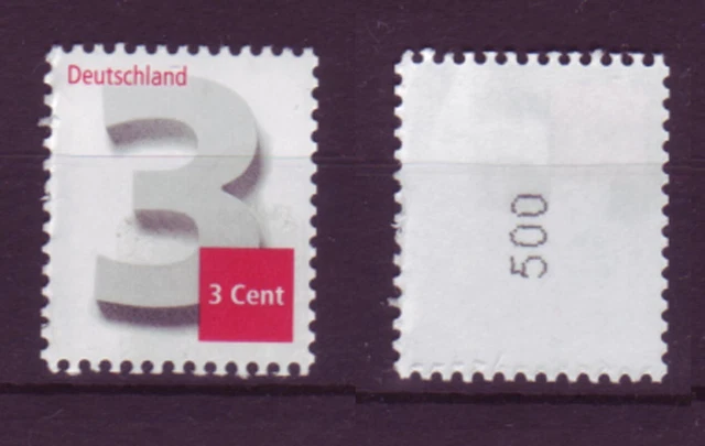 Bund 2964 3-Cent Ergänzungswert RM mit kleiner Nr. 500 RA Ziffernzeichnung **