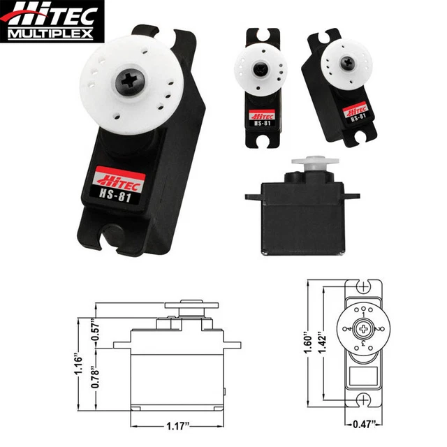 Hitec HS-81 12mm Mini Analog Servo 16,6g 2,6/3,1 kgcm 4,8V 6,0V