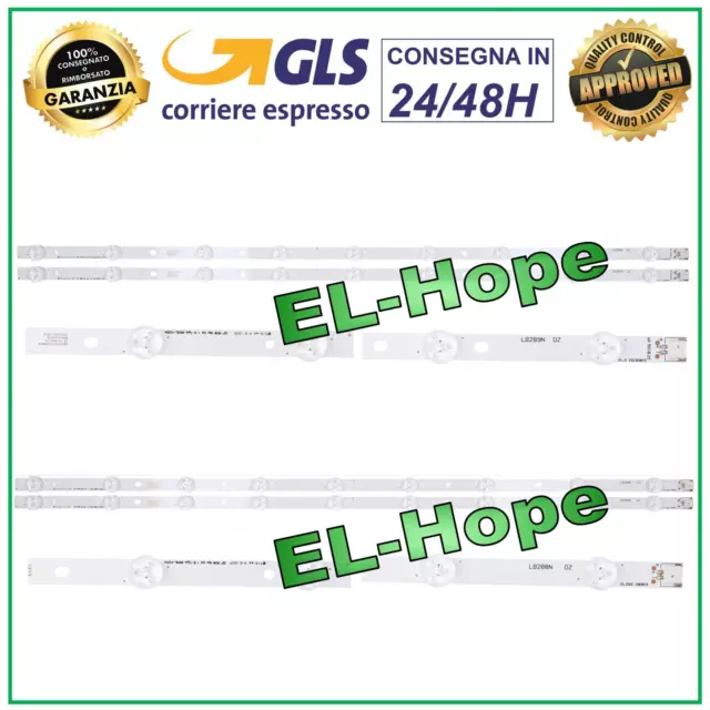 KIT 4 BARRE STRIP 9 LED PER TV LG 32" 6916L-1031A / Q712807 2x(A) + 2x(B) 647 mm