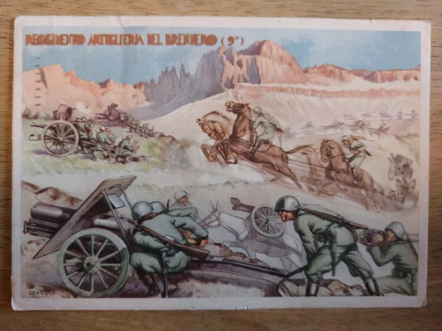 Cartolina Reggimento Artiglieria Brennero Militare 9 Dercoli Viaggiata Rara Fg