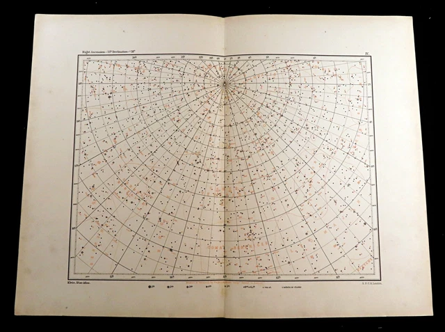 Celestial Planisphere Map Star Chart Cygnus Constellation Astronomy Antique 1893