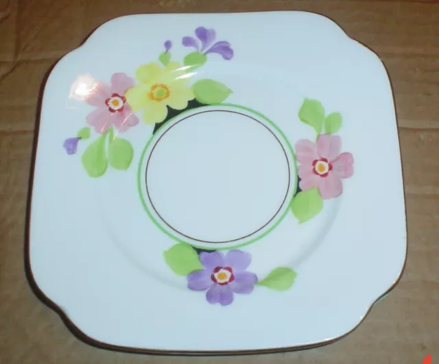 Very Pretty Roslyn Hand Painted Side Plate Flowers Circa 1930's