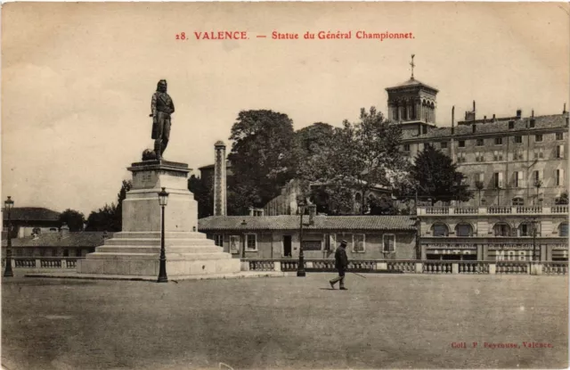 CPA VALENCE Statue du générale Championnet (404354)