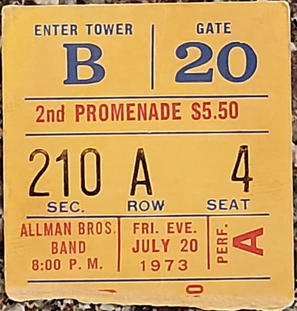 VINTAGE 1973 ALLMAN Brothers Band Madison Square Garden NYC Concert ...