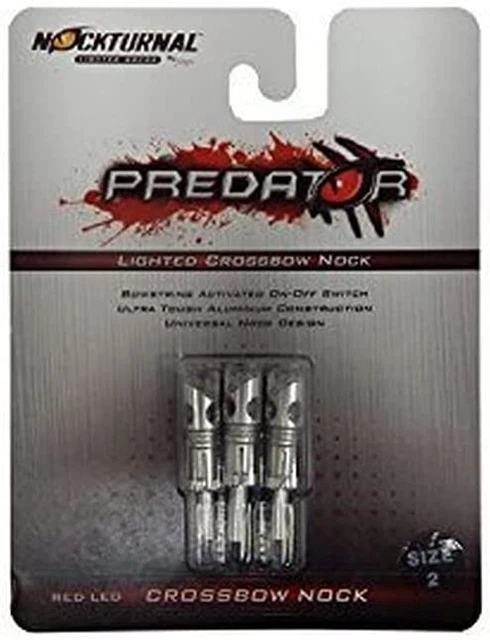 Nockturnal NT-732 Predator Crossbow Lighted Nock, RED Size 2-3 Pack