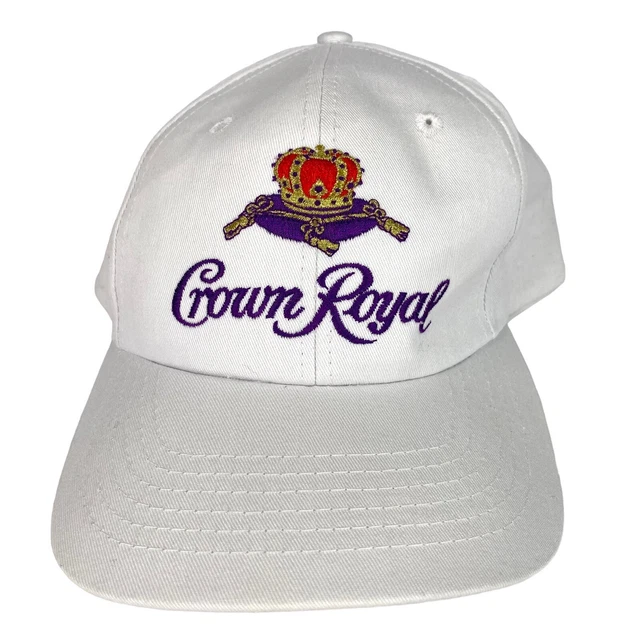 Vtg Crown Royal Whiskey Alcohol White Promo Snapback Hat Cap Osfa