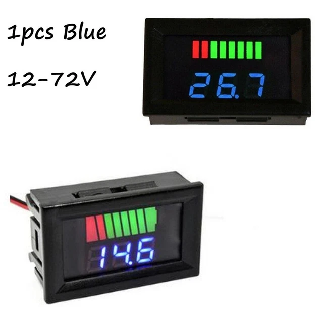 Pratico Voltmetro Digitale LED 12V-72V 5-15mA Batterie al Litio Moto