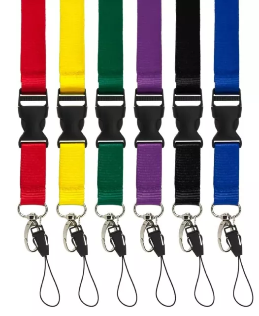 Breakaway DETACHABLE DUAL Lanyard Neck Strap Metal & Loop Clip ID Card Holder UK