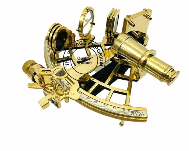 Nautical Sextant Navigation Antique Brass Instrument Working Functional Original