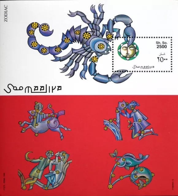 Somalie 1999 - Zodiaque - Scorpion - Bf 61 Neuf** Mnh - Cot 12 €