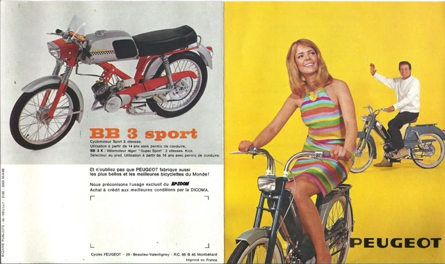 Publicité Vintage Cyclomoteurs Peugeot 1959 - Document D'époque Avant 1970