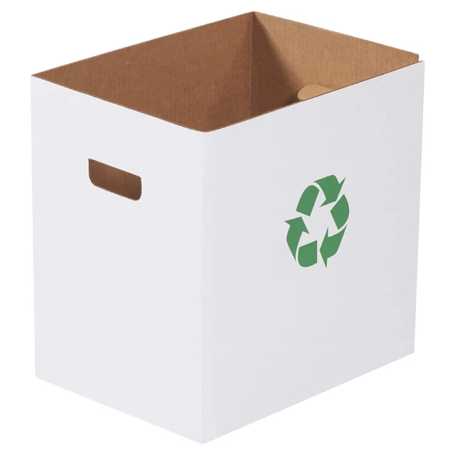 7 GALLON CORRUGATED Cardboard Trash Can and Recycling Bins with Recycle