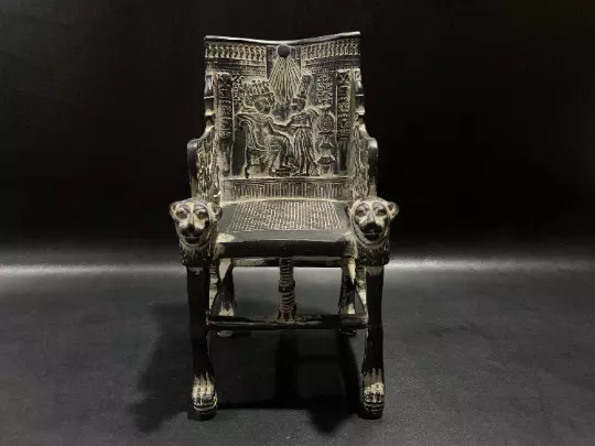 Replica King TUTANKHAMUN Throne with Sekhmet Lion Head the Egyptian decoration