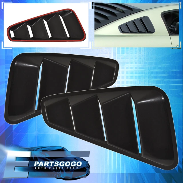 For 05-14 Ford Mustang 1/4 Quarter Black Side Window Louvers Scoop Cover Vent