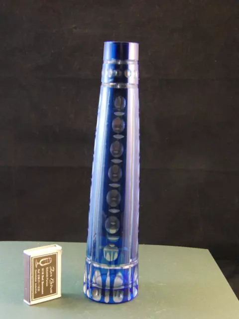 Glasvase Art Deco Blauüberfang Josef Hoffmann Kolo Moser Böhmen unsign S1