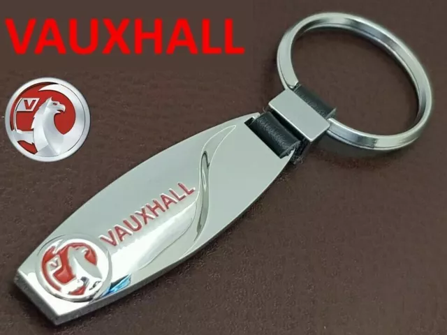 NEW Vauxhall Car Logo Teardrop Chrome Metal Keyring key chain Fob Gift