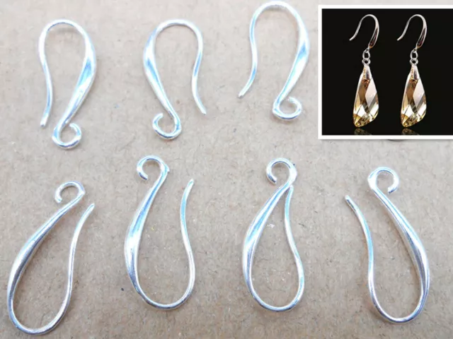 Making DIY Jewelry Findings 925 Silver Hook Earring Pinch Smooth Ear Wires Women