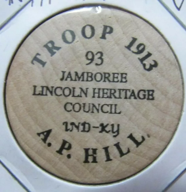 1993 Boy Scouts Jamboree Ft. A.P. Hill, VA Wooden Nickel - Token Virginia