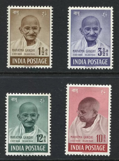 India 1948 Independence Anniversary (Gandhi) set of 4 SG305-308 MM* (EM064)