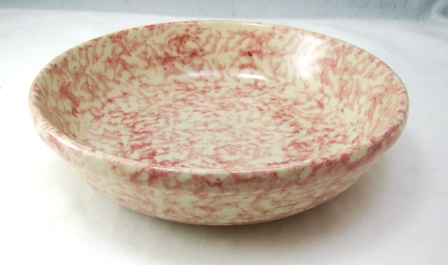 Henn Pottery Workshops Roseville ROSE CRANBERRY SPONGEWARE Soup Pasta Bowl(s)