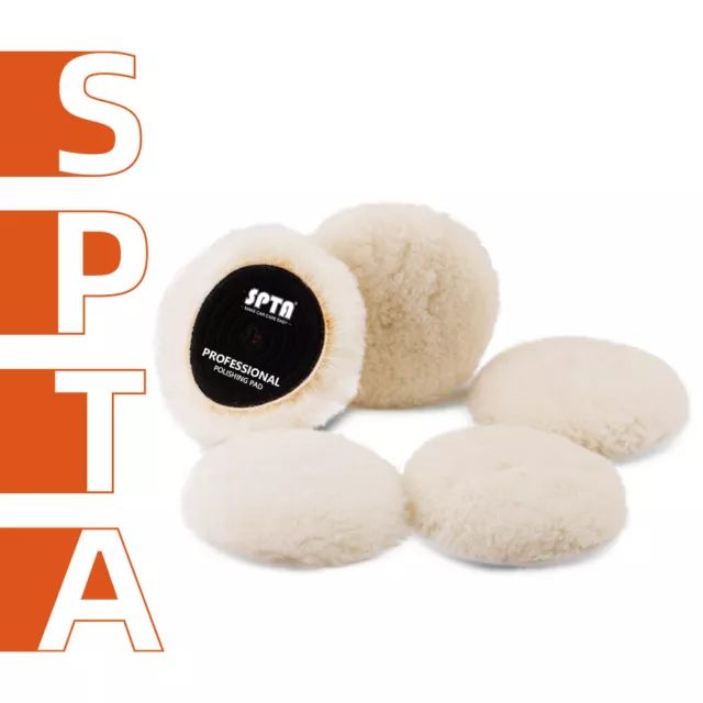 SPTA 1"/2"/3"/5"/6"/7" Heavy Cut Wool Lambs Buffing Polishing Pad For DA / RO