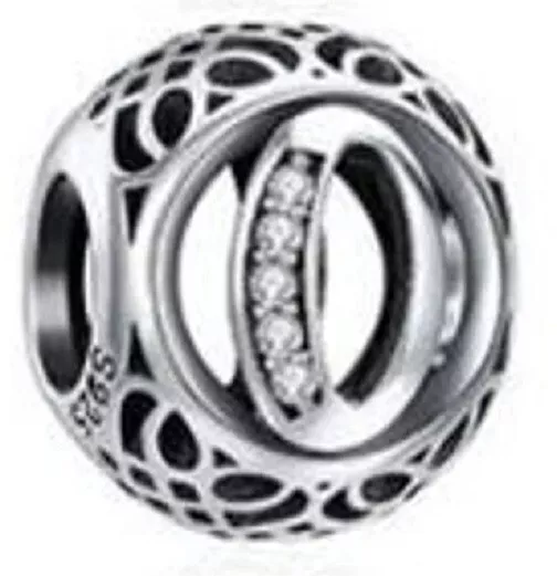 New Sterling Silver Pandora Initial Alphabet Letter O Charm Bead  w/pouch