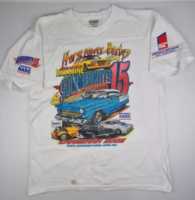 Summernats 15 Shirt Size XXXL White Street Machine V8 Cars Holden Ford 2002 Rare