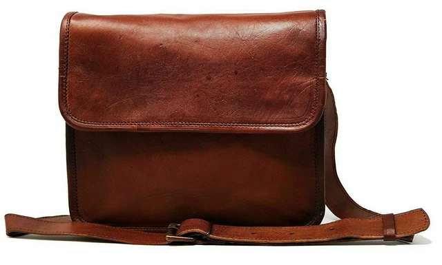 Femme Authentique Vintage Cuir Brun Bandoulière Messager Sac Ordinateur Portable